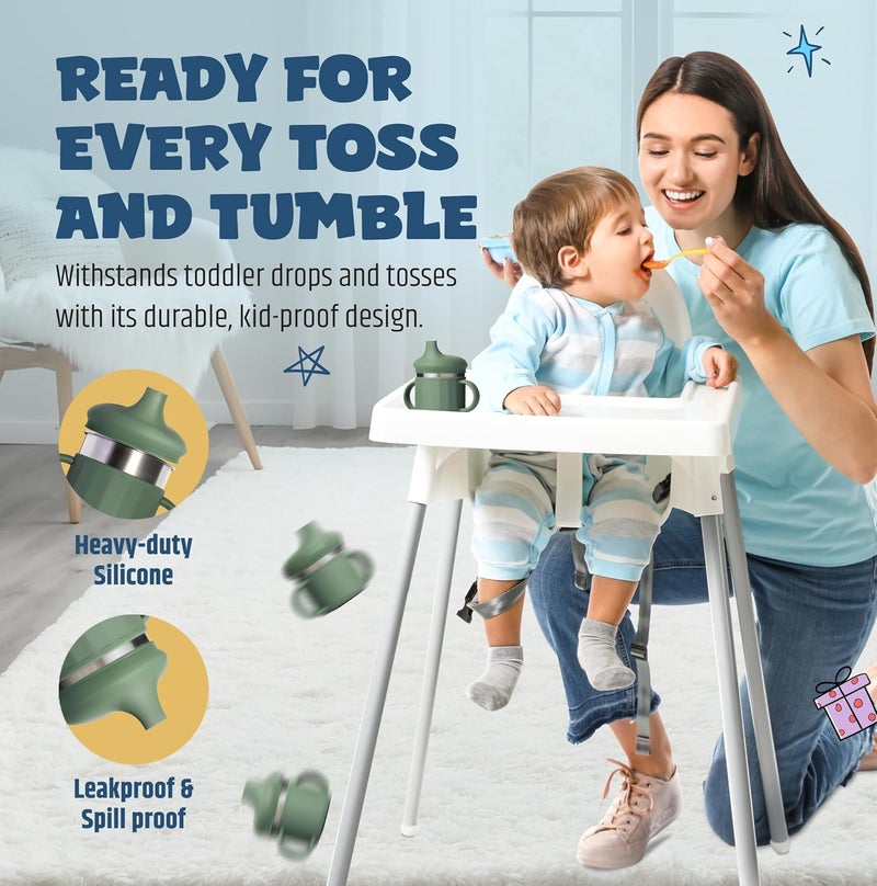 Jumble Dream Stainless Steel and Silicon Sippy Cup Baby Sippy Cup, Training Kids Cups with Silicon Straw, Toddler Tumbler with Spill Proof Straw |12 Month Plus Toddler Cup| BPA Free - Image 3